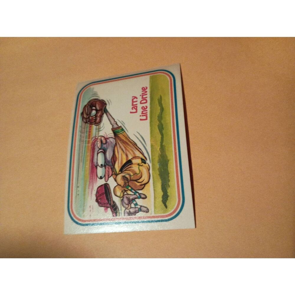 1988 Leaf Awesome All Stars Trading Card 41 Larry Line Drive Baseball Parody